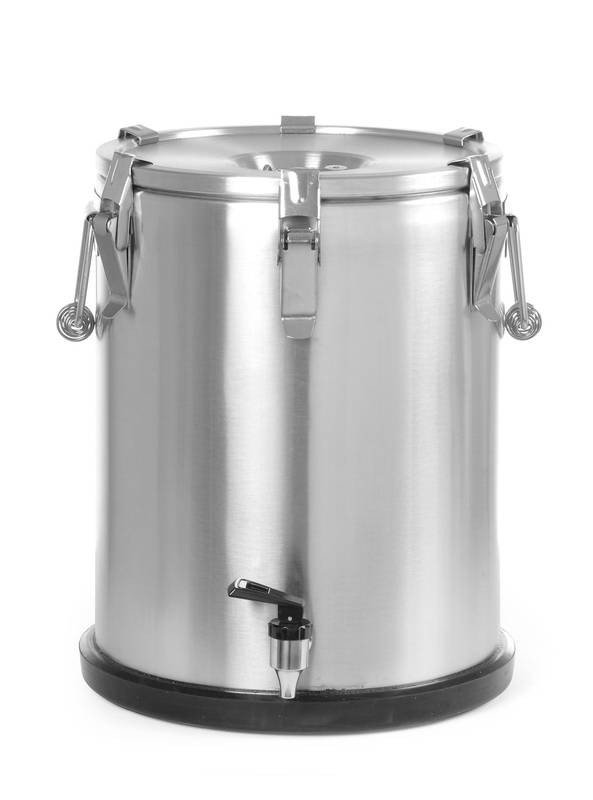 Insulated portable container 25L with tap Profi Line HENDI silver ⌀330x(H)430mm