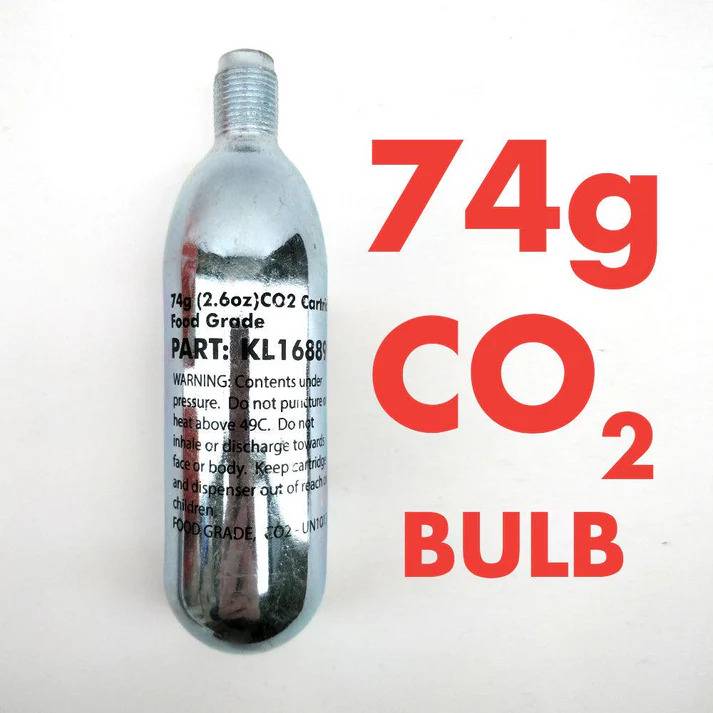 CO2 cartridge 74g with 5/8-18UNF thread