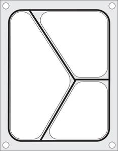 Tray sealer matrix HENDI for three-section container 227x178mm