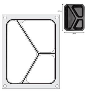 Tray sealer matrix HENDI for three-section container 227x178mm