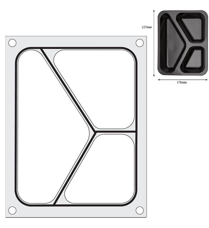 Tray sealer matrix HENDI for three-section container 227x178mm