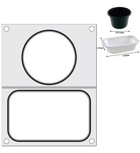 Tray sealer matrix HENDI for 2 containers (1x178x113mm 1x ø115mm)