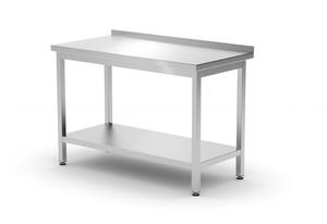 Laud riiuliga – polditud sügavus 600mm HENDI Profi Line 1200x600x(H)850mm (seinaga)