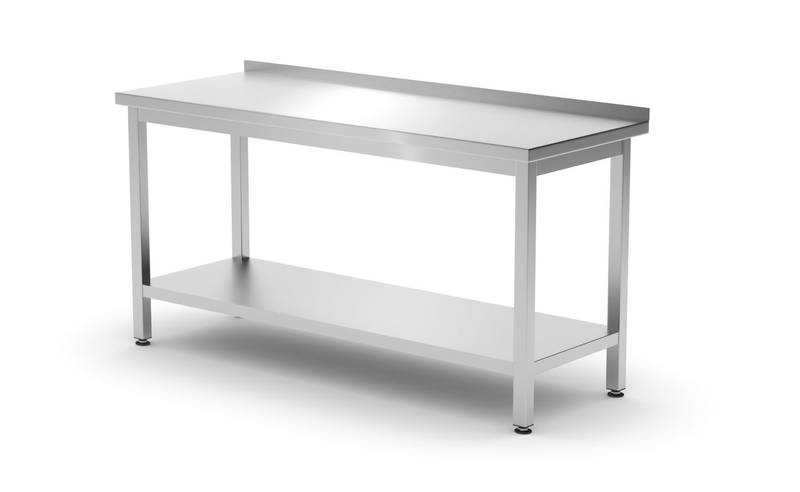 Sienas galds ar plauktu – skrūvējams dziļums 600mm HENDI Profi Line 1600x600x(H)850mm