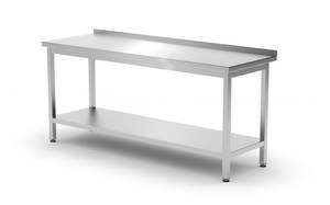Laud riiuliga – polditud sügavus 600mm HENDI Profi Line 1800x600x(H)850mm (seinaga)
