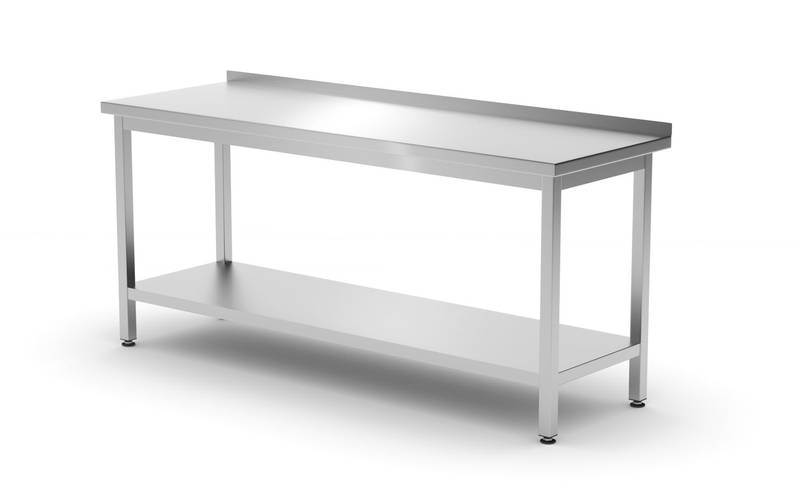 Laud riiuliga – polditud sügavus 600mm HENDI Profi Line 1800x600x(H)850mm (seinaga)