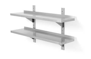 Kaksois seinähylly 1000x300x(K)600mm säädettävä 2 kannattimella HENDI