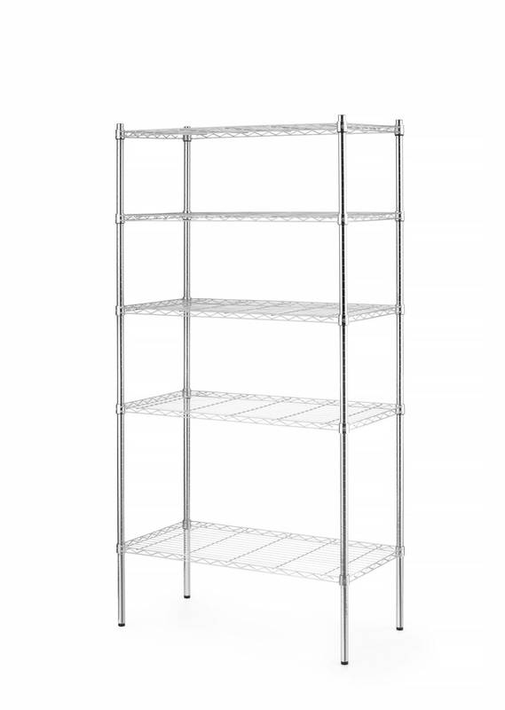 Storage rack with 5 shelves HENDI Chrome 910x455x(H)1830mm