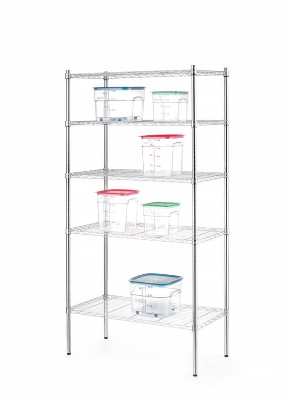 Storage rack with 5 shelves HENDI Chrome 910x455x(H)1830mm