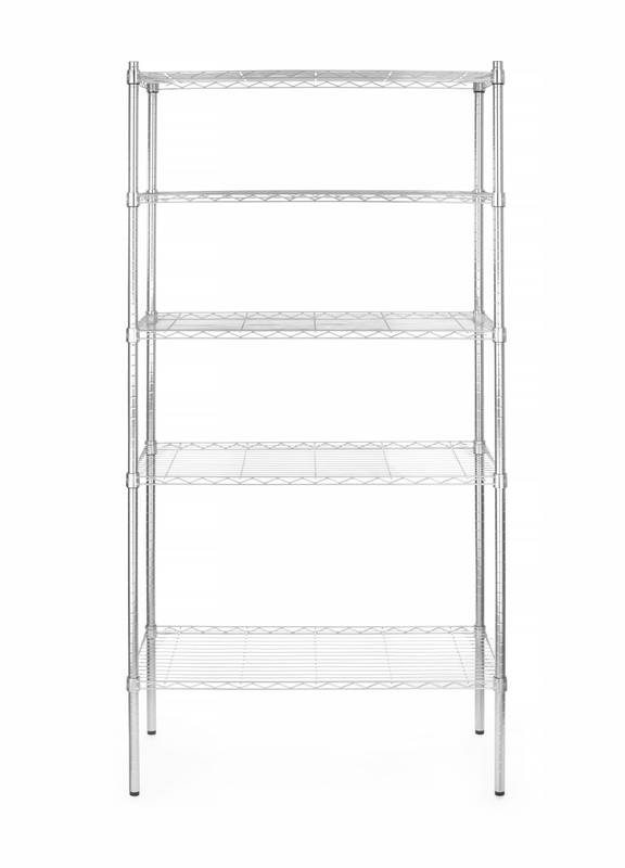 Storage rack with 5 shelves HENDI Chrome 910x455x(H)1830mm