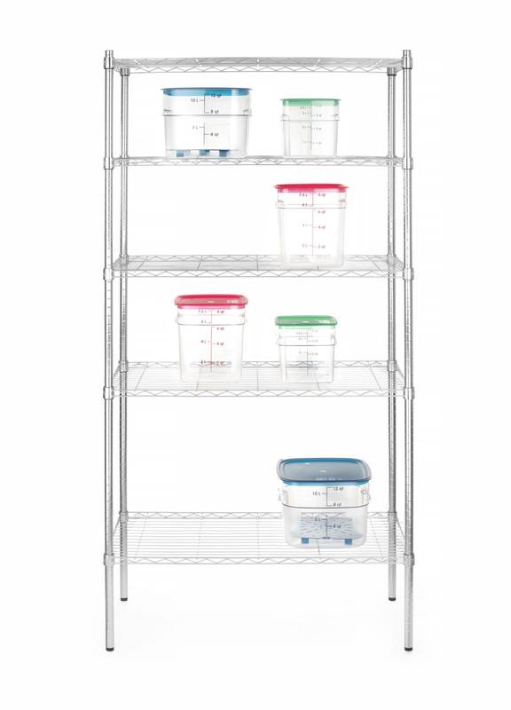 Storage rack with 5 shelves HENDI Chrome 910x455x(H)1830mm