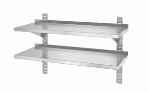 Wall shelf double 1000x400x(H)600mm HENDI adjustable with 2 brackets