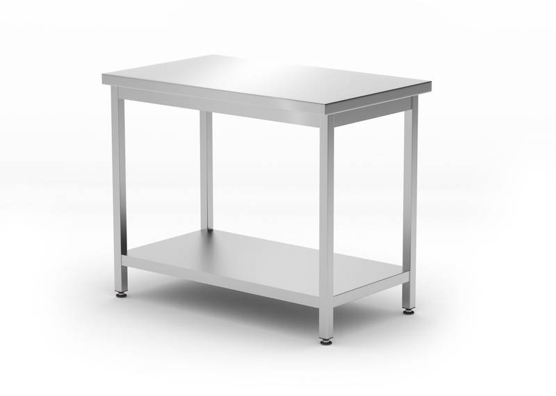Centrinis stalas su lentyna – sukonstruotas gylis 600mm HENDI Kitchen Line 1000x600x(A)850mm
