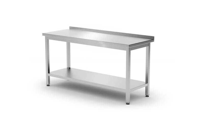 Wall table with shelf – bolted depth 600mm HENDI Kitchen Line 1200x600x(H)850mm