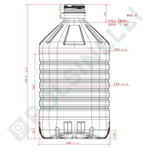 PET kanistras 5L – sraigtinis kaklelis Bericap 48V40 (x49)