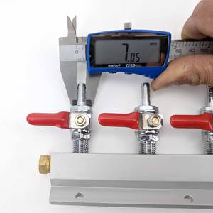 Gas manifold 5-way 1/4" with 6mm barbs