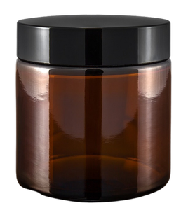 Brown glass jar 100ml with cap