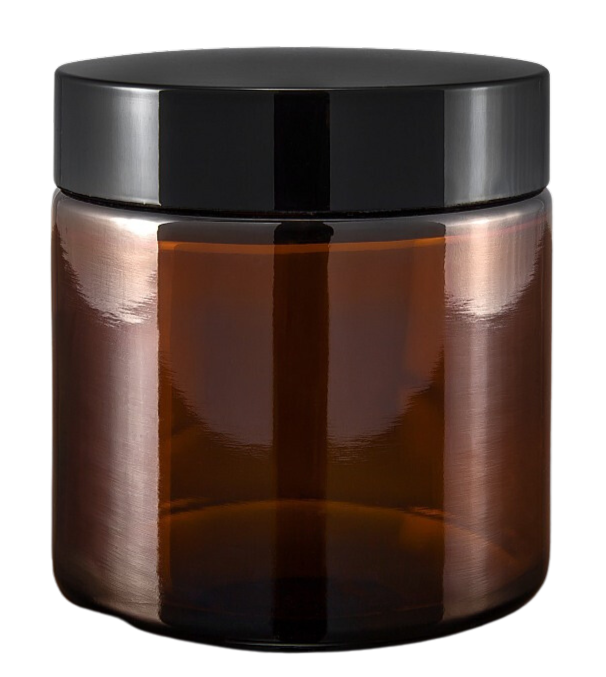 Brown glass jar 100ml with cap