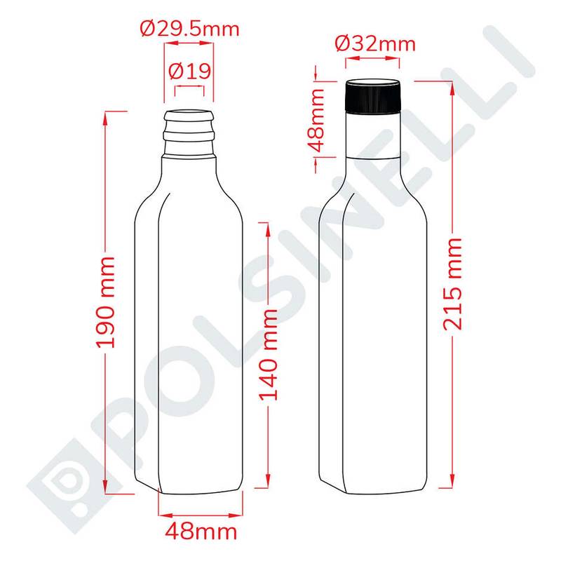 Marasca-pullo 250 ml UVAG Guala-täyttösuojalla (42 kpl)