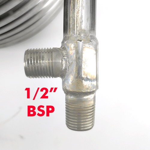 Vastavirtajäähdytin 6,5m Coolossus 1/2" BSPT ruostumaton teräs
