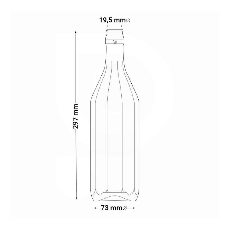 Flasche 750ml gerippt (24 Stück)
