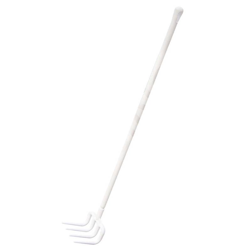 Weißer Lebensmittelrechen 130cm mit Stiel