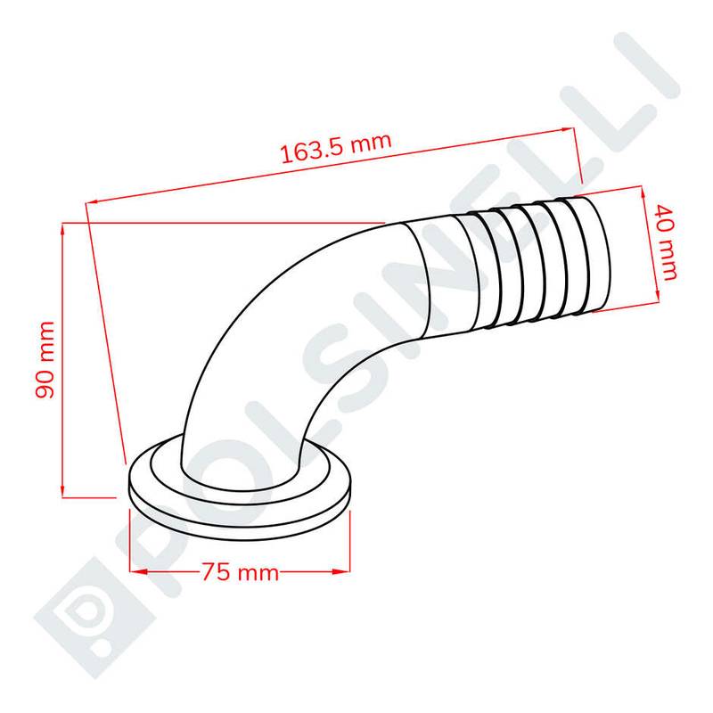 Bogen GA50 für PG 40 Edelstahl