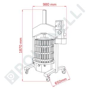 Presse Alfa 40 Inox vertikal mit drehbarem Korb