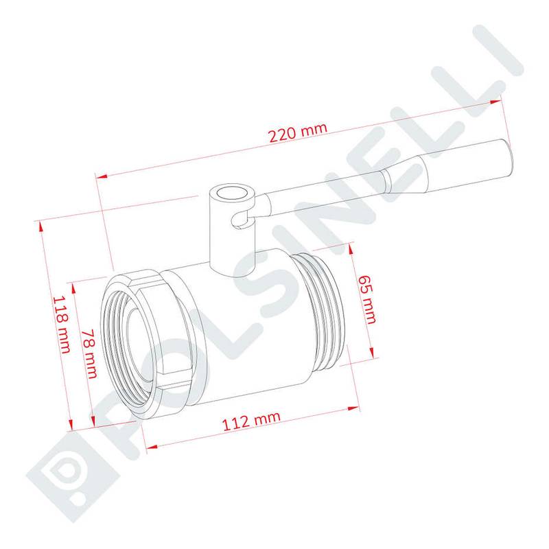 Ball valve DIN 40 M/F AISI 304 stainless steel