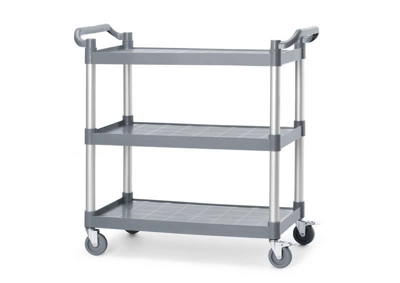 Teeninduskäru 1010x500x(H)960mm 3-riiuliga polüpropüleen suur AmerBox