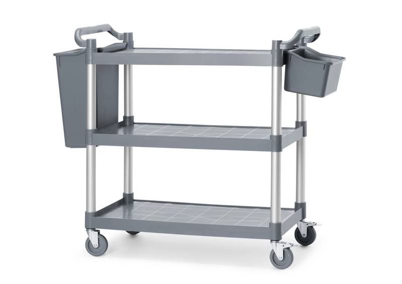 Teeninduskäru 1010x500x(H)960mm 3-riiuliga polüpropüleen suur AmerBox
