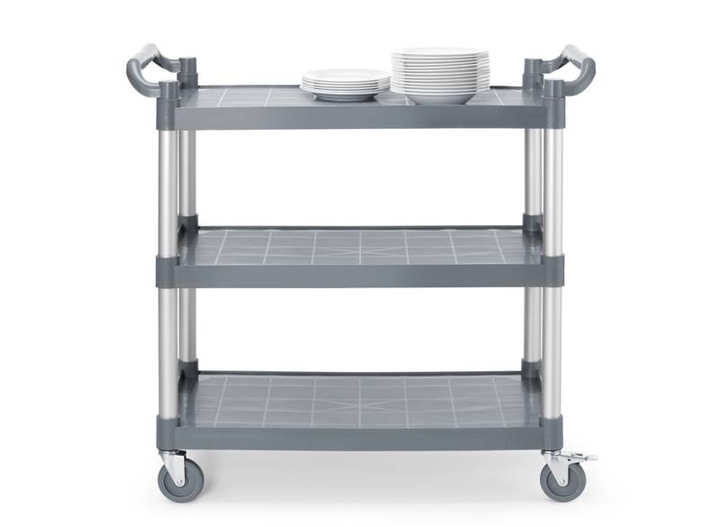 Teeninduskäru 1010x500x(H)960mm 3-riiuliga polüpropüleen suur AmerBox