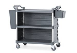 Serveerimiskäru 3-riiuline polüpropüleen suur AmerBox riiulite külgpaneelidega 1010x500x(H)960mm