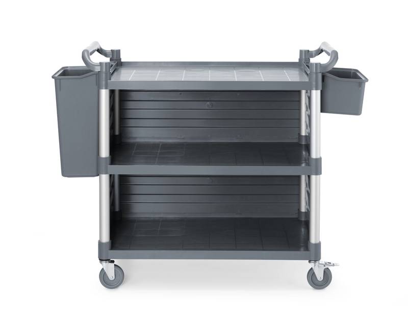 Serveerimiskäru 3-riiuline polüpropüleen suur AmerBox riiulite külgpaneelidega 1010x500x(H)960mm