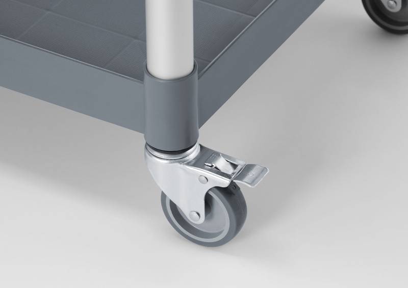 Serveerimiskäru 3-riiuline polüpropüleen suur AmerBox riiulite külgpaneelidega 1010x500x(H)960mm