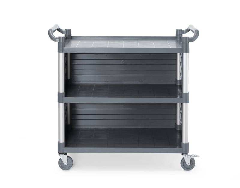 Serveerimiskäru 3-riiuline polüpropüleen suur AmerBox riiulite külgpaneelidega 1010x500x(H)960mm