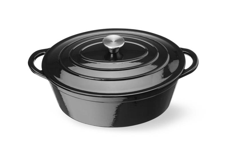 Katel 6,88L HENDI malm emaljeeritud must 405x255x(H)134mm ovaalne