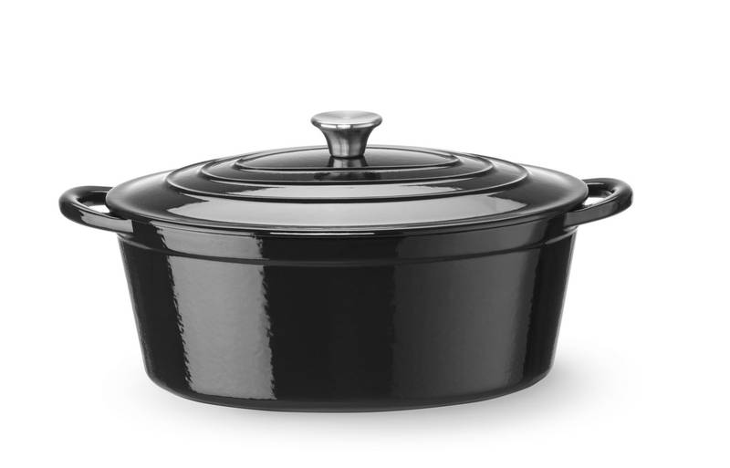 Katel 6,88L HENDI malm emaljeeritud must 405x255x(H)134mm ovaalne