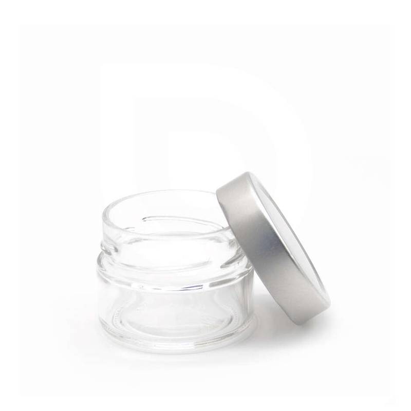 Glass jar 106ml – silver high flip cap (24pcs)