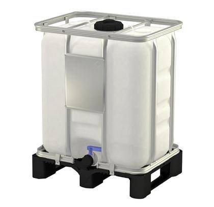 Tara IBC 300L plastiko ant tvirto plastiko pagrindo