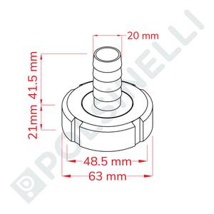 Letkuliitin DIN 25 sarja 20mm letkulle
