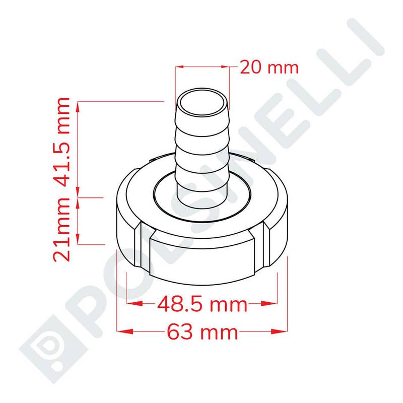 Letkuliitin DIN 25 sarja 20mm letkulle