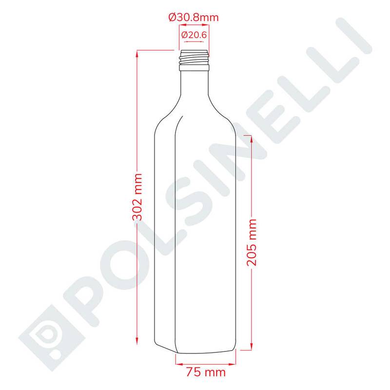 Marasca bottle 1L semi clear (20 pieces)