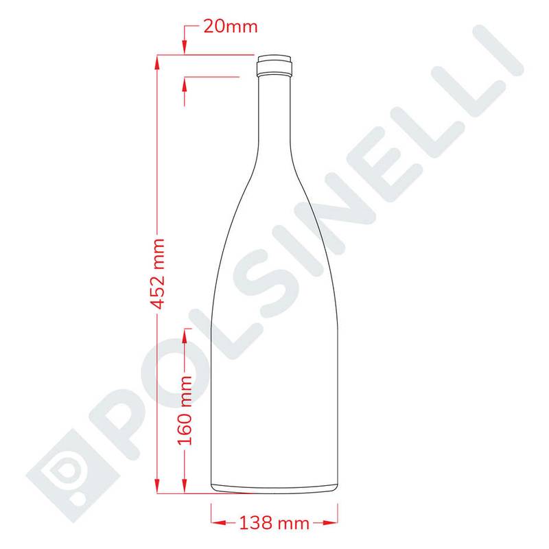 Glasflasche Weinflasche 3L Magnum Uvag