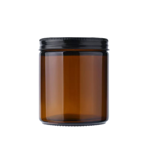 Braunes Glasgefäß 500ml mit Aluminiumdeckel