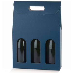 Box (10pcs) blue fiber effect for 3 wine bottles