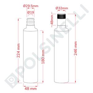 Pudel Dorica roheline 250ml Guala mittetäidetava korgiga (30tk)