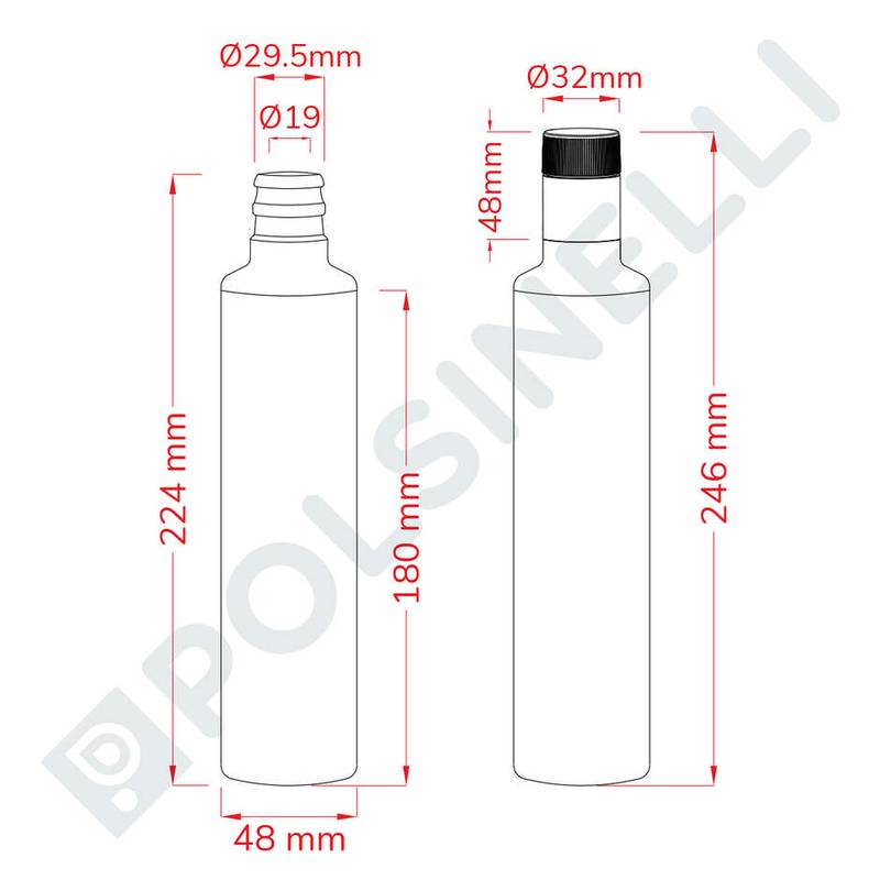 Pudel Dorica roheline 250ml Guala mittetäidetava korgiga (30tk)