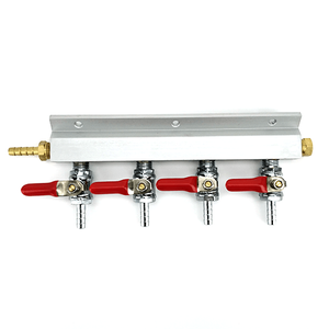 Gaasijaotur 4-osaline 1/4" 6mm voolikuotsikutega