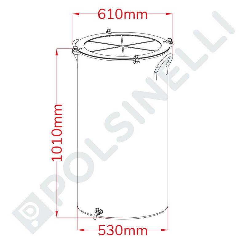 Fermenter 200L Kombucha with handles stainless steel